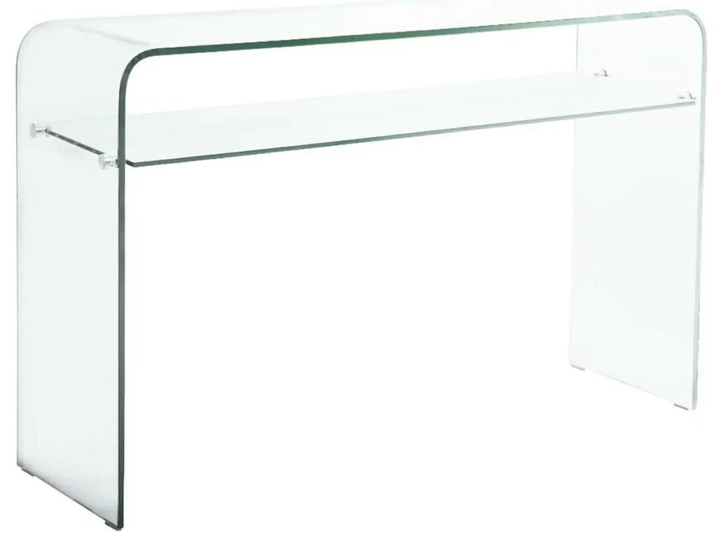 Κονσόλα με ράφι γυαλί Glasser Clear 110x35x75cm