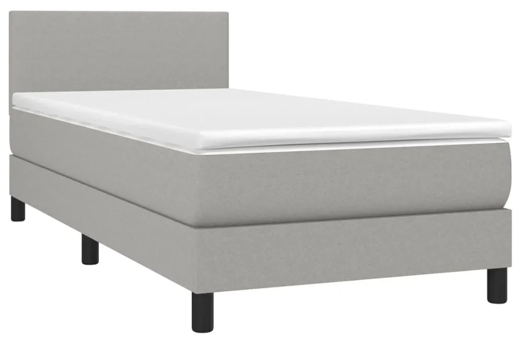 ΚΡΕΒΑΤΙ BOXSPRING ΜΕ ΣΤΡΩΜΑ ΑΝΟΙΧΤΟ ΓΚΡΙ 80X200 ΕΚ. ΥΦΑΣΜΑΤΙΝΟ 3139849