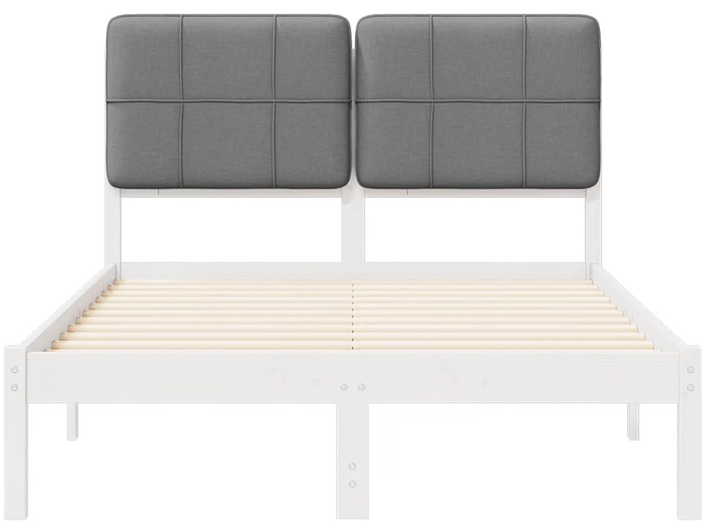 vidaXL Σκελετός Κρεβατιού με Επενδεδυμένο Κεφαλάρι Ανοιχτό γκρι