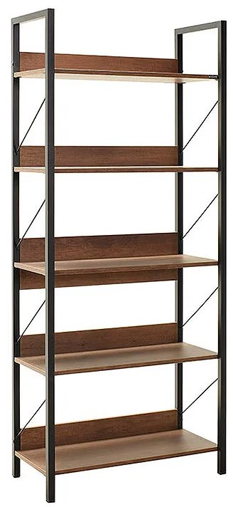Βιβλιοθήκη Connect Megapap χρώμα καρυδί 73x35x172εκ. - 0266595
