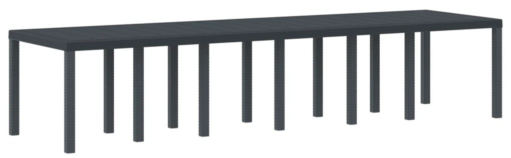 vidaXL Τραπέζι Κήπου Ανθρακί 350x100x73 εκ. Πολυ Ράτταν