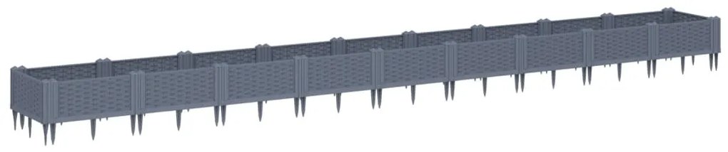 vidaXL Ζαρντινιέρα με Πασσάλους Μπλε Γκρι 362,5x42,5x28,5εκ. Πολυπροπυλένιο