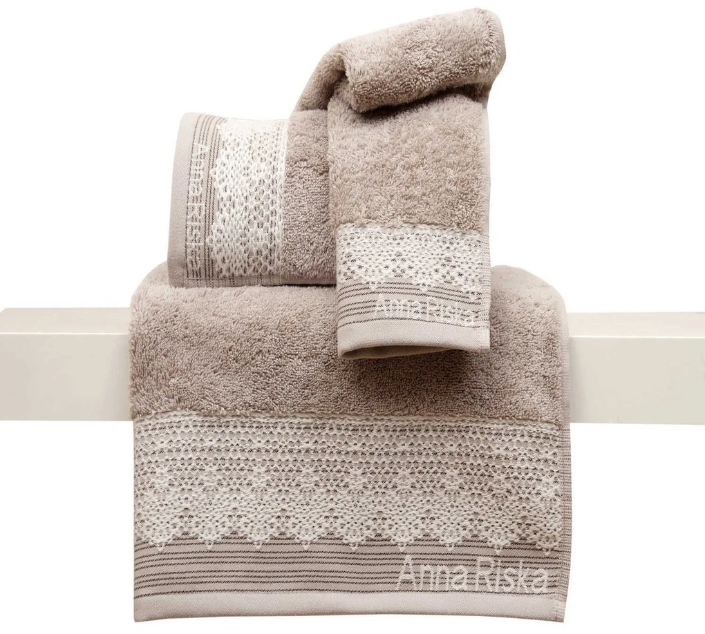 Πετσέτα Des. Karla 2.Beige Anna Riska Χεριών 30x50cm 100% Cotton
