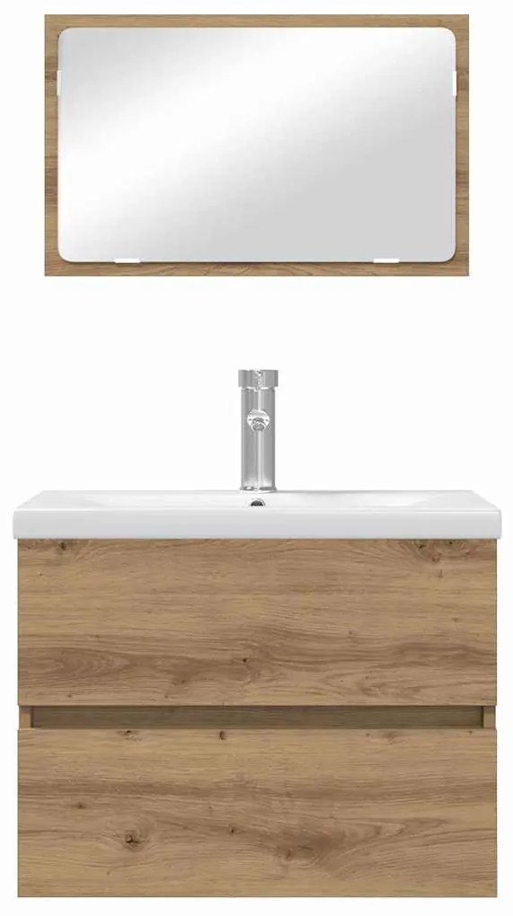 vidaXL Σετ Επίπλων Μπάνιου 3 pcs Μαύρη δρυς 60 x 38.5 x 45 cm
