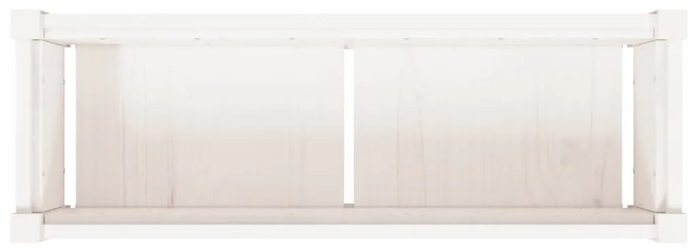 Ζαρντινιέρα Λευκή 90 x 31 x 31 εκ. από Μασίφ Ξύλο Πεύκου - Λευκό