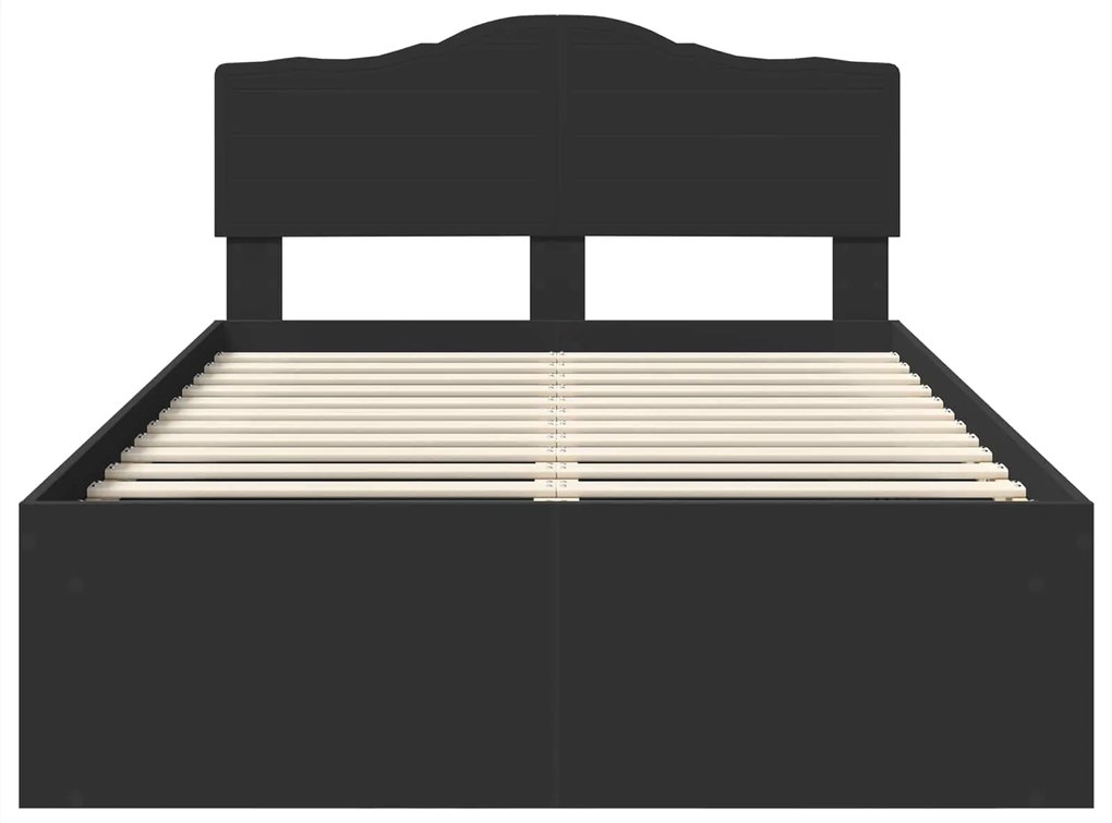 vidaXL Σκελετός Κρεβατιού Μαύρο 120 x 190 cm Στερεά ξυλεία πεύκου