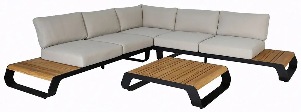 Σαλόνι Κήπου Γωνιακό Palm/C 01-00-2668 (Σετ 3Τμχ) Με Μαξιλάρια Grey-Natural 5 Θέσεων