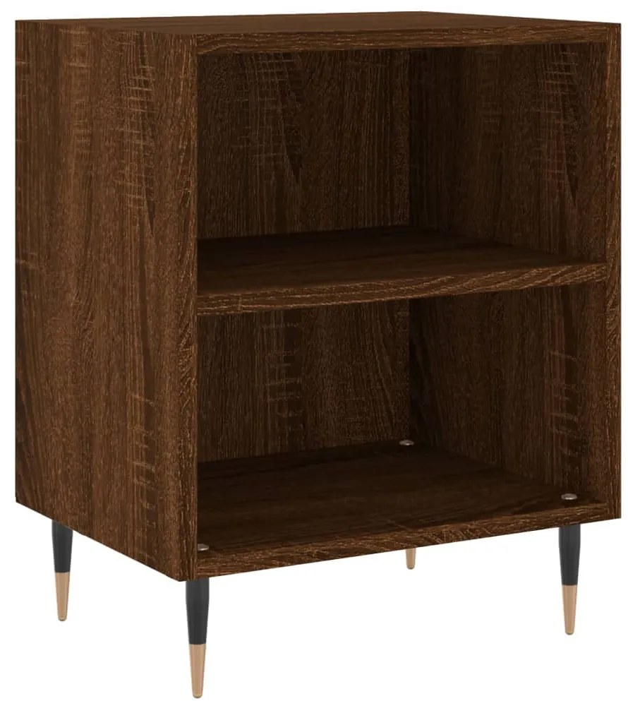 vidaXL Κομοδίνα 2 τεμ. Καφέ Δρυς 40x30x50 εκ. από Επεξεργασμένο Ξύλο