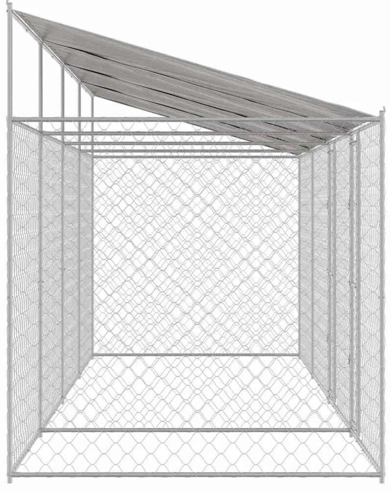 vidaXL Κλουβί σκύλου Ασημί 800 x 200 x 256 εκ. Επικαλυμμένος Χάλυβας