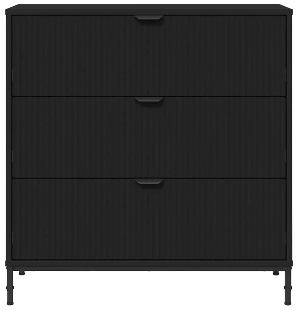 vidaXL Πλαϊνό γραφείο Μαύρο 79.5 x 33 x 82 εκ Επεξεργασμένο ξύλο