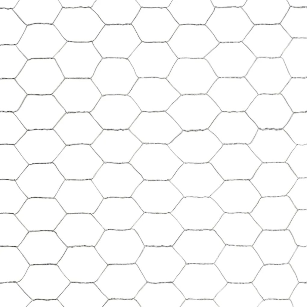 vidaXL Συρματόπλεγμα Εξάγωνο Ασημί 25 x 1,5 μ. από Γαλβανισμένο Χάλυβα
