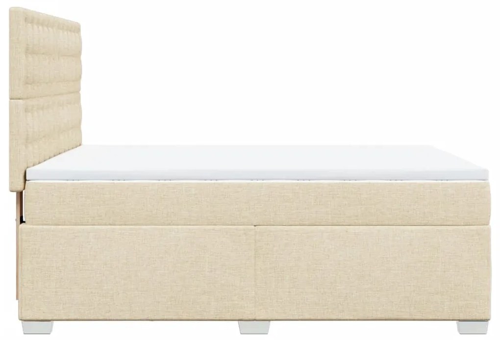 ΚΡΕΒΑΤΙ BOXSPRING ΜΕ ΣΤΡΩΜΑ ΚΡΕΜ 140X190 ΕΚ. ΥΦΑΣΜΑΤΙΝΟ 3292802