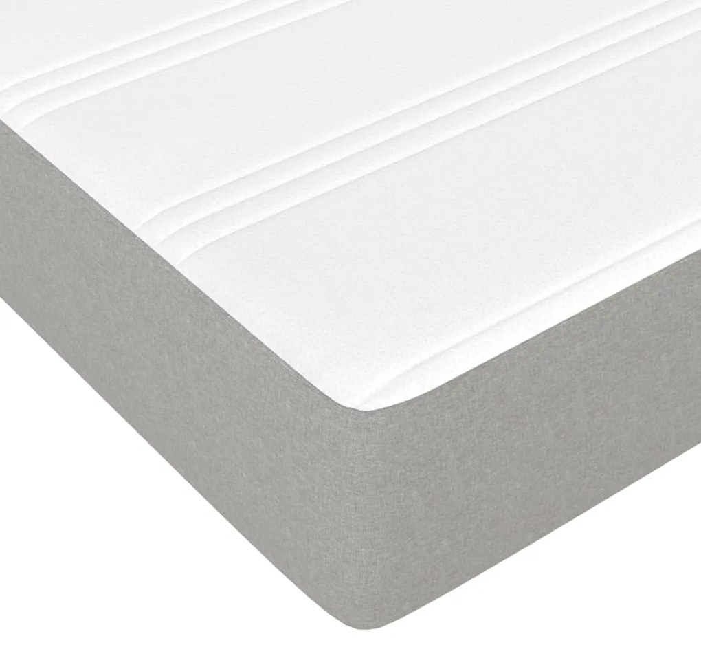 Κρεβάτι Boxspring με Στρώμα Ανοιχτό Γκρι 180x200 εκ. Υφασμάτινο - Γκρι