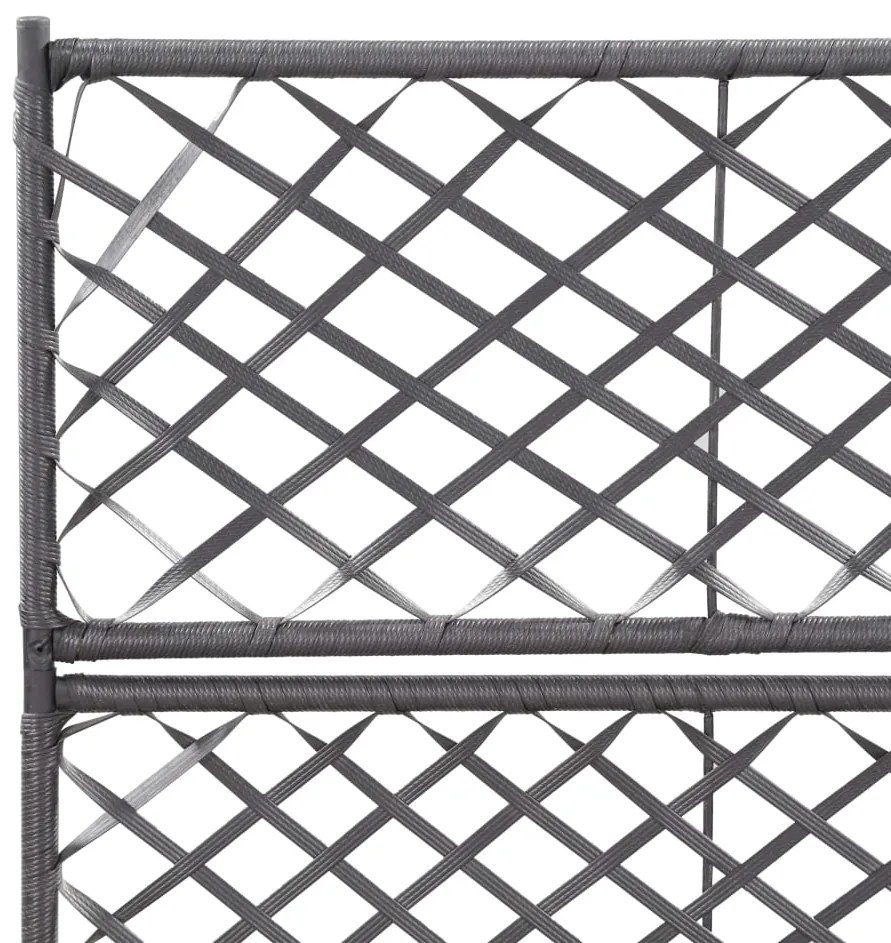 vidaXL Ζαρντινιέρα Υπερυψωμένη+Καφασωτό Μαύρη 58x30x107 εκ. Συνθ.Ρατάν