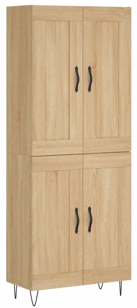 vidaXL Ντουλάπι Sonoma δρυς 69,5 x 34 x 180 εκ. από Επεξεργασμένο Ξύλο