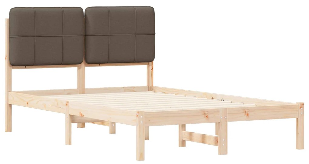 vidaXL Σκελετός Κρεβατιού με Επενδεδυμένο Κεφαλάρι Taupe 120 x 200 cm