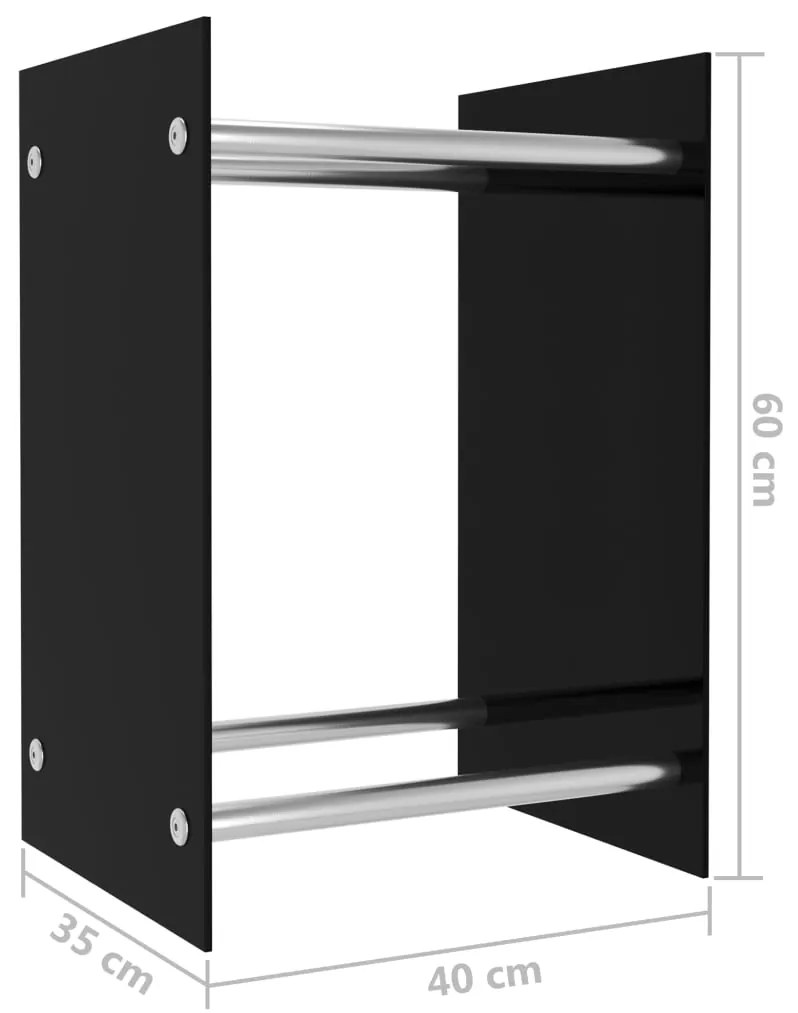 vidaXL Ράφι Καυσόξυλων Μαύρο 40 x 35 x 60 εκ. Γυάλινο