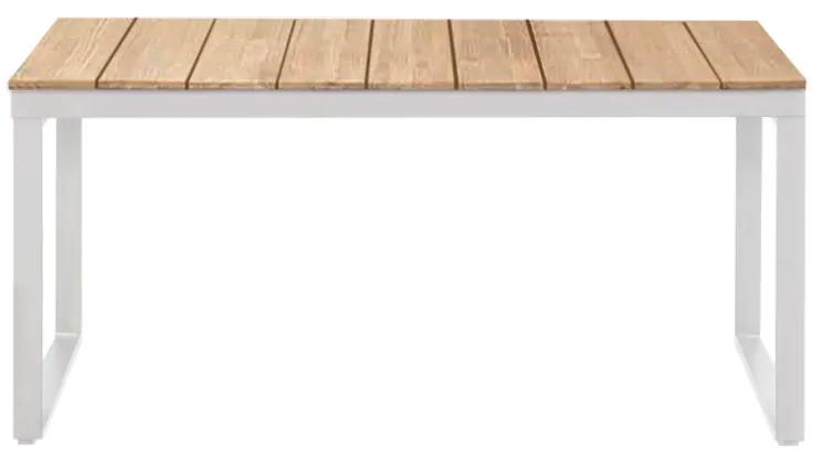 Τραπέζι κήπου Poseidon Megapap μέταλλο - ξύλο χρώμα λευκό - φυσικό 180x92x75εκ.