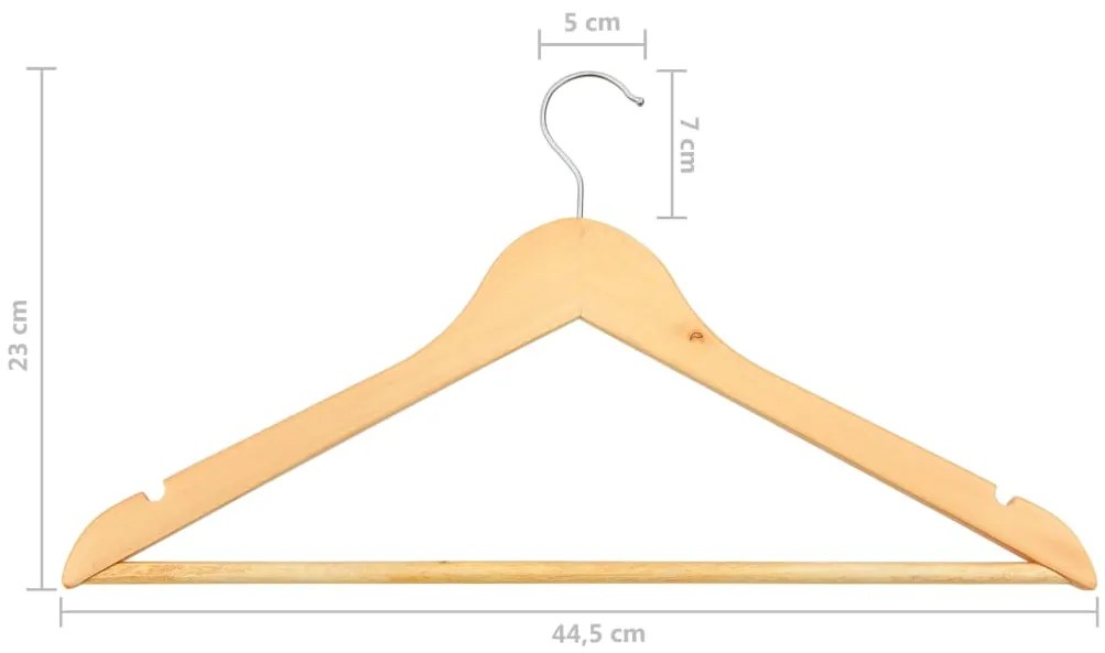 vidaXL Κρεμάστρες Ρούχων Σετ 100 τεμ. Αντιολισθητικές από Σκληρό Ξύλο
