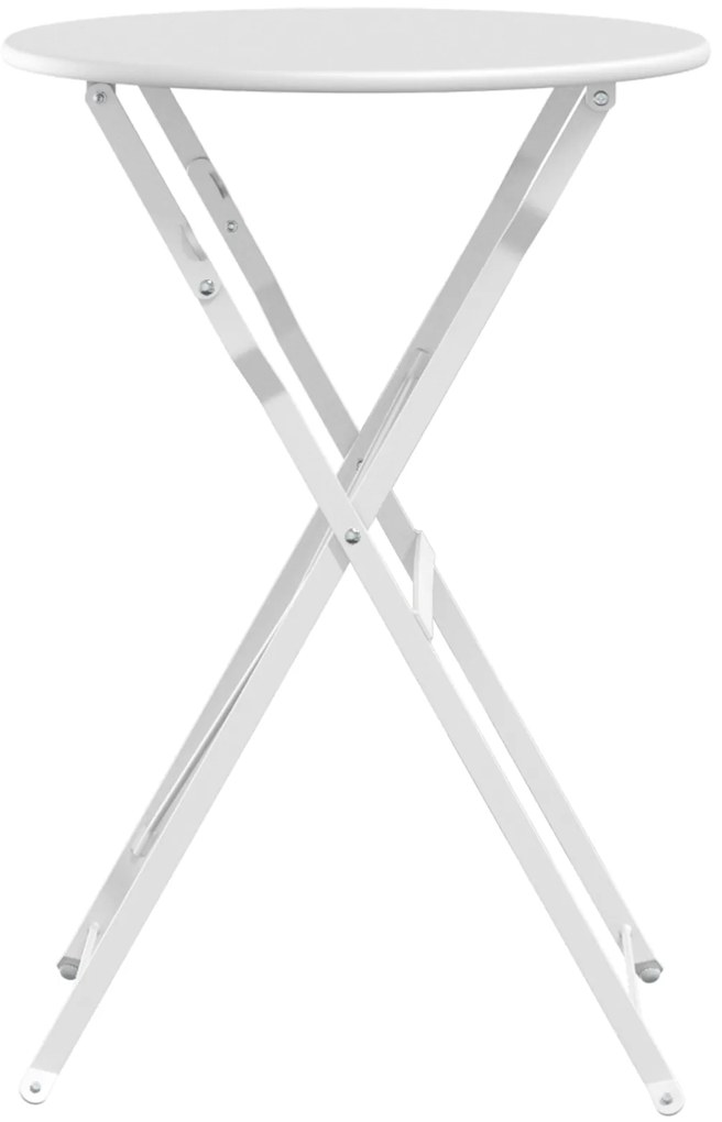 vidaXL τραπέζι bistro πτυσσόμενο λευκό Ø50x71 εκ. από βαμμένο ατσάλι