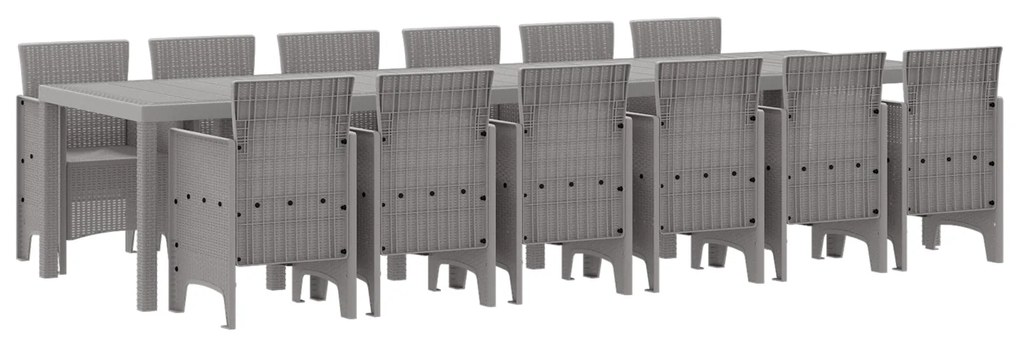 vidaXL Σετ Τραπεζαρίας Κήπου 13 pcs Ανοιχτό γκρι Large