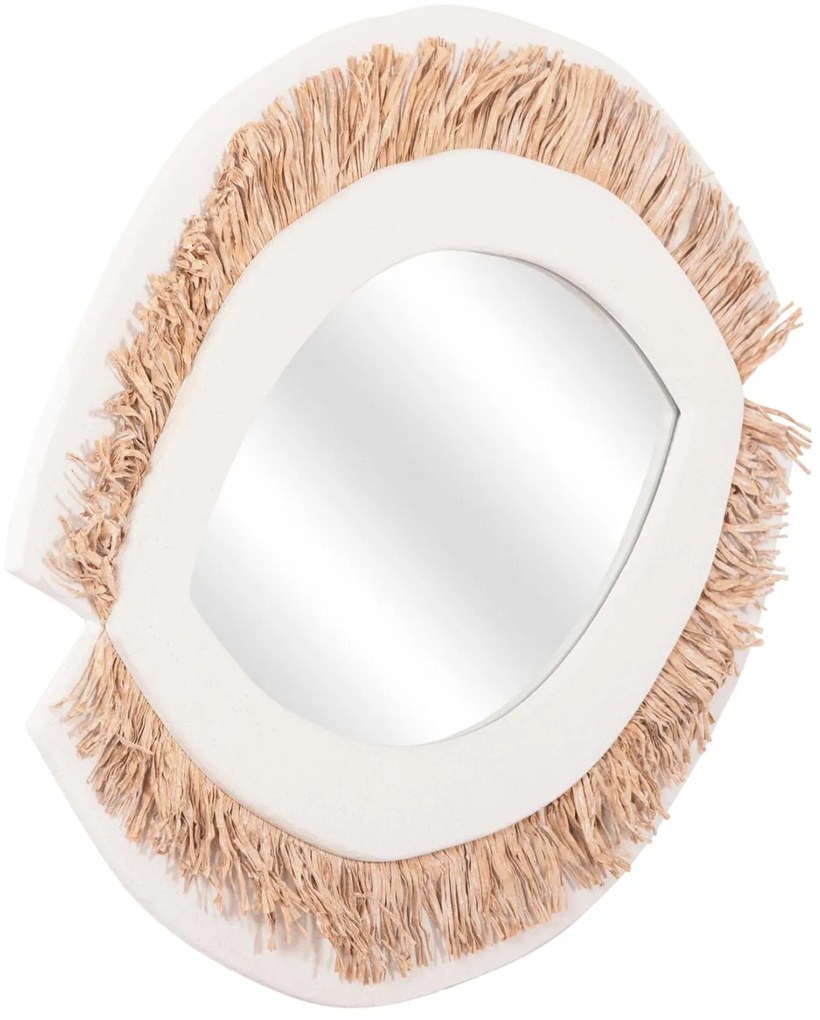 Καθρέπτης Τοίχου SANTORINI Mdf Υπόλευκο - Μπέζ 81x1,8x54Υ εκ. 81x1.8x54 εκ.