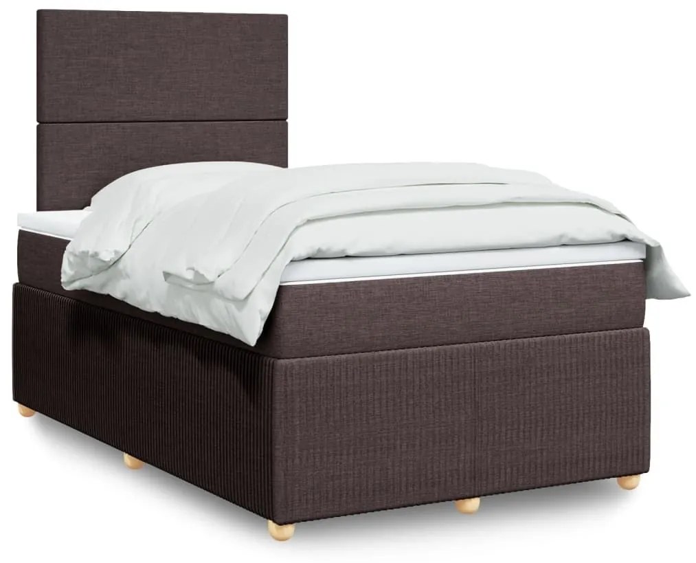 ΚΡΕΒΑΤΙ BOXSPRING ΜΕ ΣΤΡΩΜΑ ΣΚΟΥΡΟ ΚΑΦΕ 120X200 ΕΚ. ΥΦΑΣΜΑΤΙΝΟ 3292019