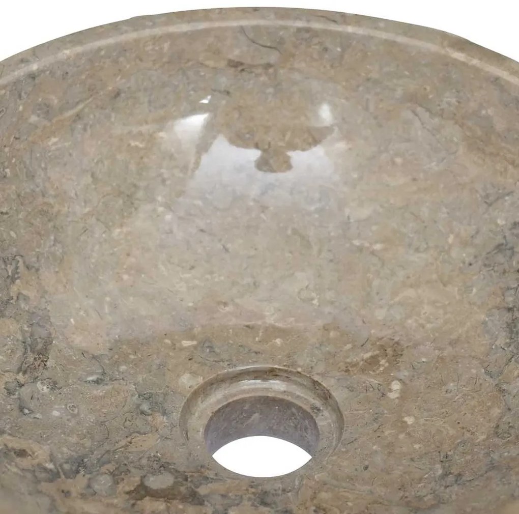 vidaXL Νιπτήρας Γκρι Ø40x12 εκ. Μαρμάρινος