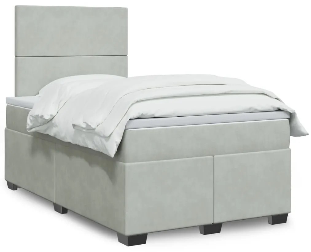 ΚΡΕΒΑΤΙ BOXSPRING ΜΕ ΣΤΡΩΜΑ ΑΝΟΙΧΤΟ ΓΚΡΙ 120X190 ΕΚ. ΒΕΛΟΥΔΙΝΟ 3293152