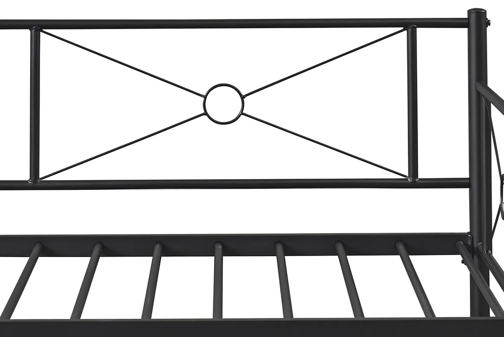 Καναπές Κρεβάτι ArteLibre CIMARRON Μαύρο Μέταλλο Για Στρώμα 90x190cm
