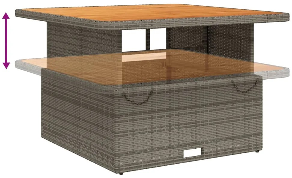 vidaXL Σετ Τραπεζαρίας Κήπου 5 τεμ. Γκρι Συνθ. Ρατάν με Μαξιλάρια