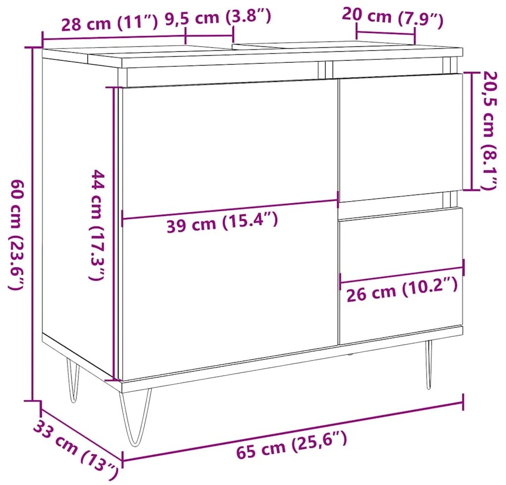 ΝΤΟΥΛΑΠΙ ΜΠΑΝΙΟΥ ΓΚΡΙ ΣΚΥΡΟΔΕΜΑΤΟΣ 65X33X60 ΕΚ. ΕΠΕΞ. ΞΥΛΟ 857225