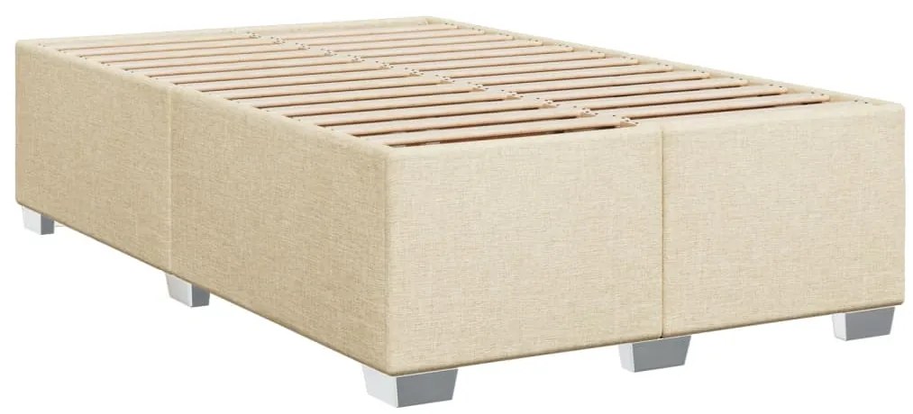 vidaXL Κρεβάτι Boxspring με Στρώμα Κρεμ 120x190 εκ. Υφασμάτινο