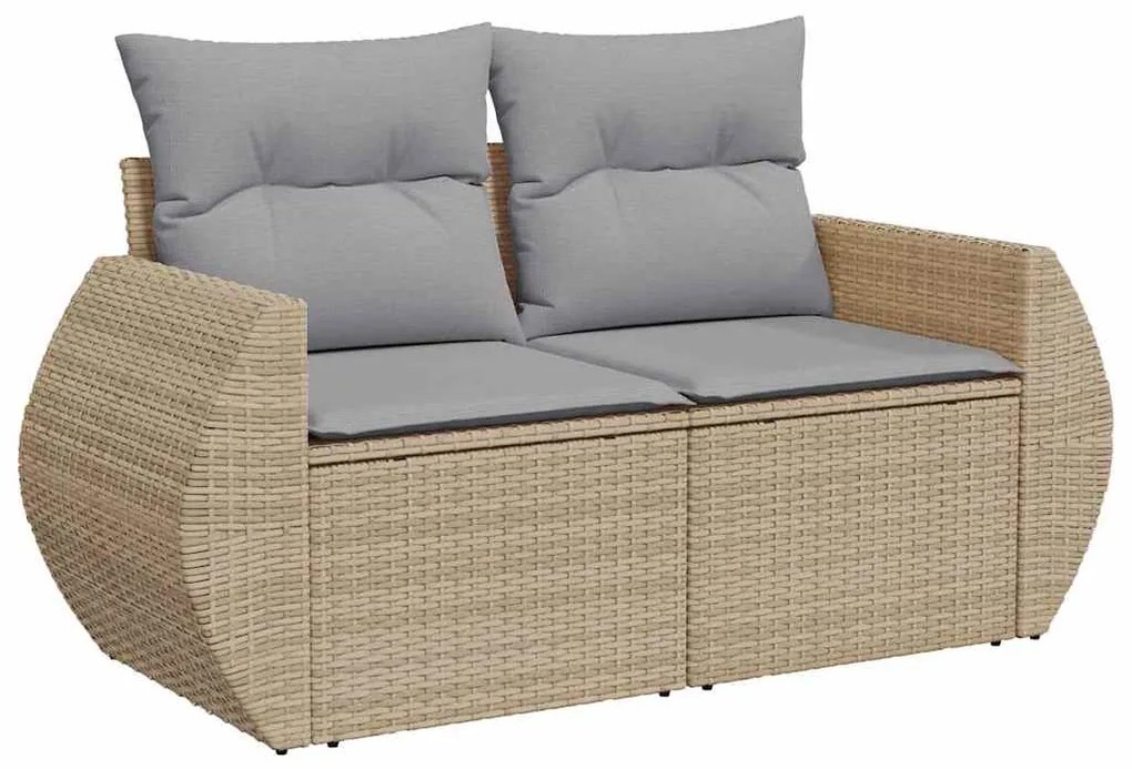 vidaXL Σετ Καναπέ Κήπου 9 pcs Μπεζ συνθετικό ρατάν