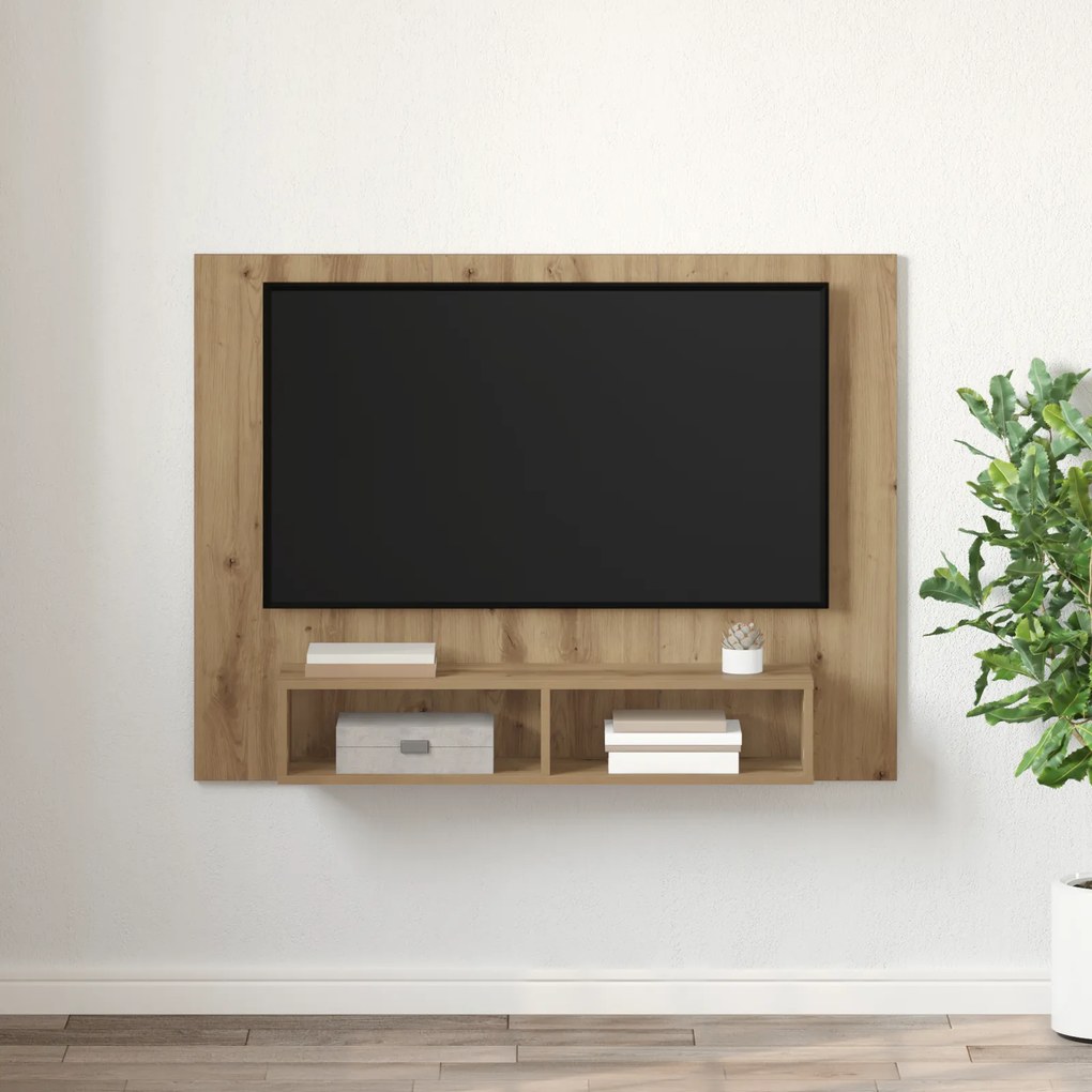 vidaXL Τηλεοπτική Κάβα Τοίχου artisan δρυς 120 x 23.5 x 90 εκ.