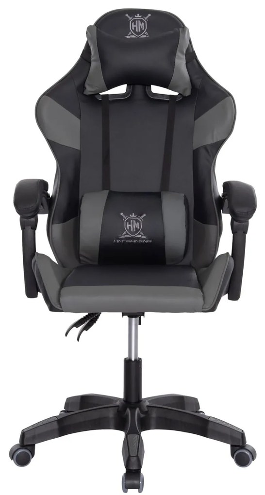 ΠΟΛΥΘΡΟΝΑ GAMING DARREN ΜΑΥΡΟ-ΓΚΡΙ PVC & NYLON 51x49x125Υεκ.