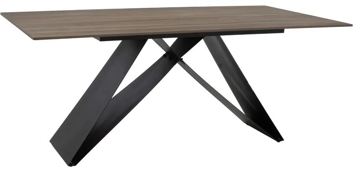 Τραπέζι Sabrina  sintered stone καρυδί-μαύρο 180x90x75εκ