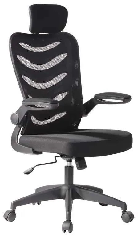 Πολυθρόνα Bf2940 Manager Mesh/Ύφασμα Μαύρο . Διάσταση: 58x58x115/123cm