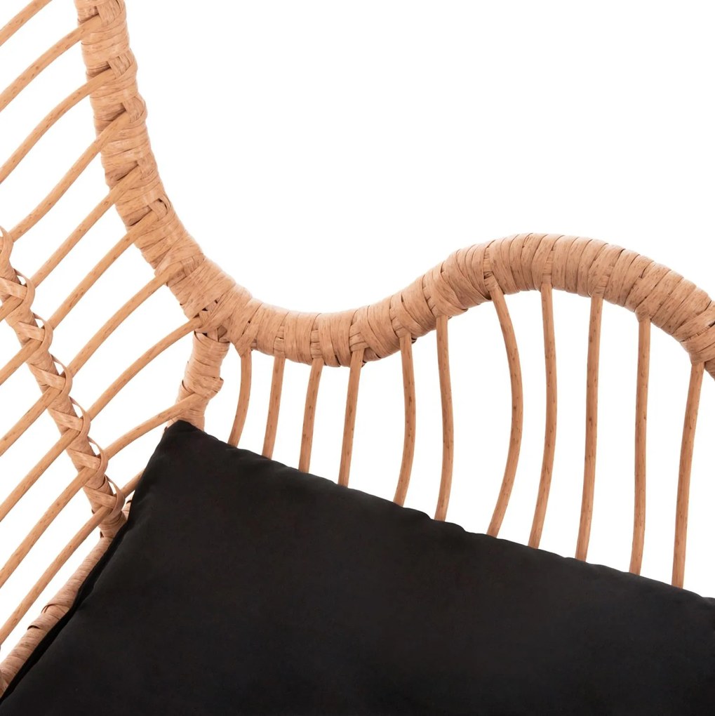 ΠΟΛΥΘΡΟΝΑ ΣΤΥΛ ΜΠΕΡΖΕΡΑΣ ALLEGRA  P.E.RATTAN ΜΠΕΖ-ΜΑΥΡΟ ΜΕΤΑΛΛΟ 66x59x90Υεκ. 66x59x90 εκ.