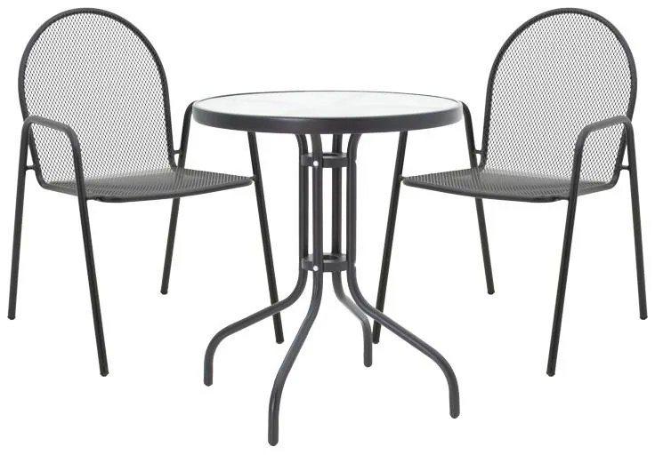 Σετ Κήπου Τραπεζαρία Watson - Tarete 3 τεμ Μαύρο Μέταλλο 60x60x70 εκ.