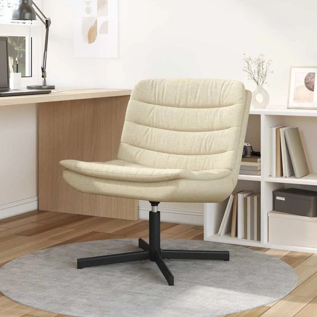 vidaXL Περιστρεφόμενη καρέκλα Κρεμ 63 x 75 x 76 εκ ύφασμα