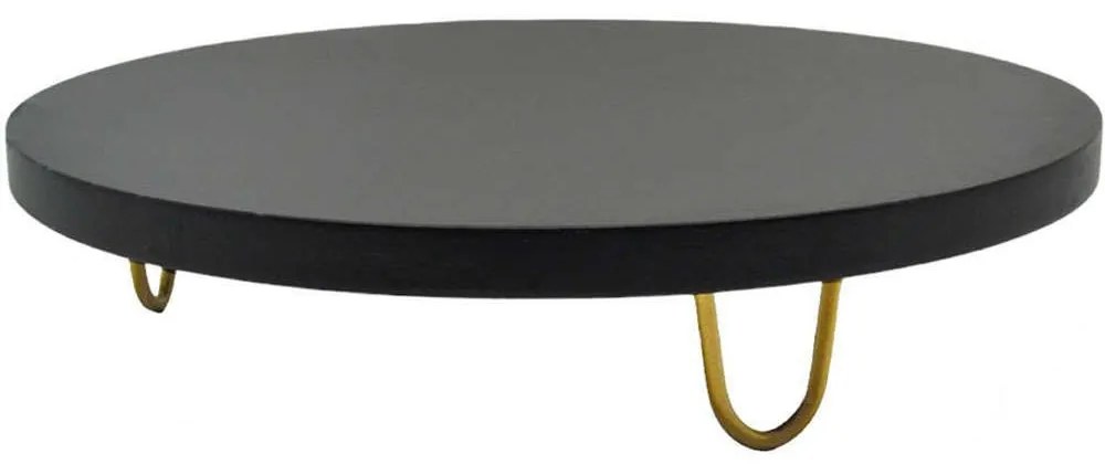 Διακοσμητικός Δίσκος 834525 35x35x6cm Black-Gold Ankor Wood