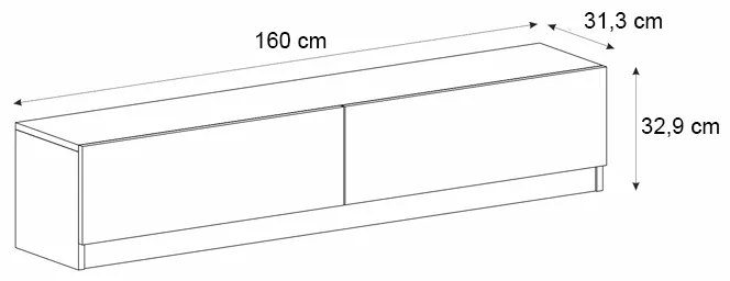 Έπιπλο τηλεόρασης Ahenk Megapap χρώμα καρυδί 160x31,3x32,9εκ.