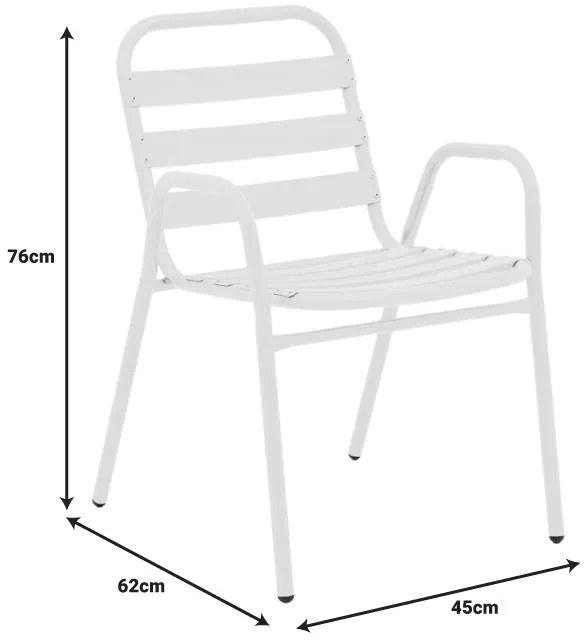 Σετ κήπου - Τραπεζαρία Watson - Sussie 3 τεμ. μέταλλο - γυαλί λευκό 70x70x70 εκ. 70x70x70 εκ.