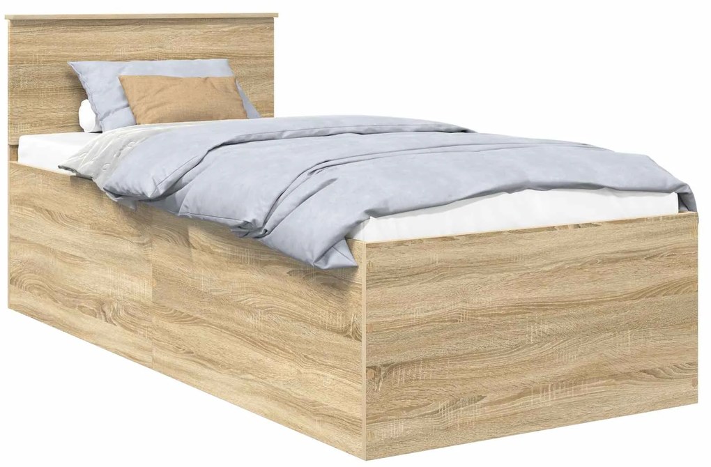 vidaXL Σκελετός Κρεβατιού Δρύς Sonoma 90 x 200 cm Επεξεργασμένο ξύλο