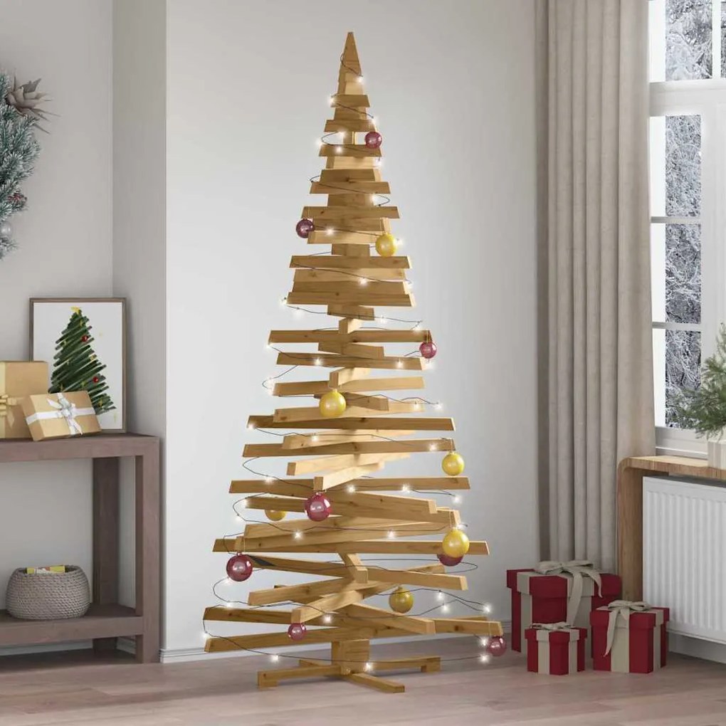 vidaXL Χριστουγεννιάτικα Δέντρα με βάση Καφέ 210 cm Μασίφ ξύλο πεύκου
