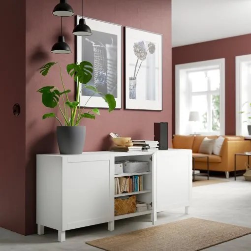 BESTÅ σύνθεση αποθήκευσης με πόρτες, 180x42x74 cm 491.397.41