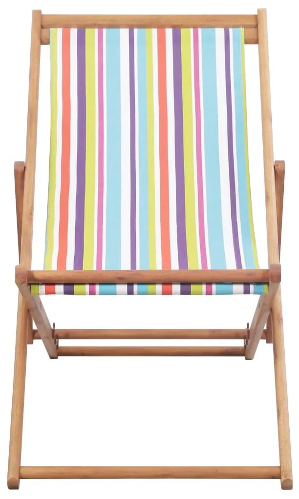 vidaXL Σεζλόνγκ Πτυσσόμενη Πολύχρωμη Υφασμάτινη / Ξύλινος Σκελετός