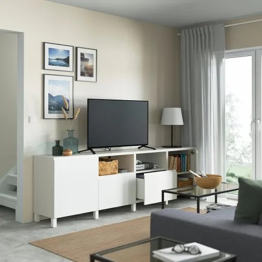 BESTÅ έπιπλο TV με πόρτες και συρτάρια, 240x42x74 cm 694.347.55