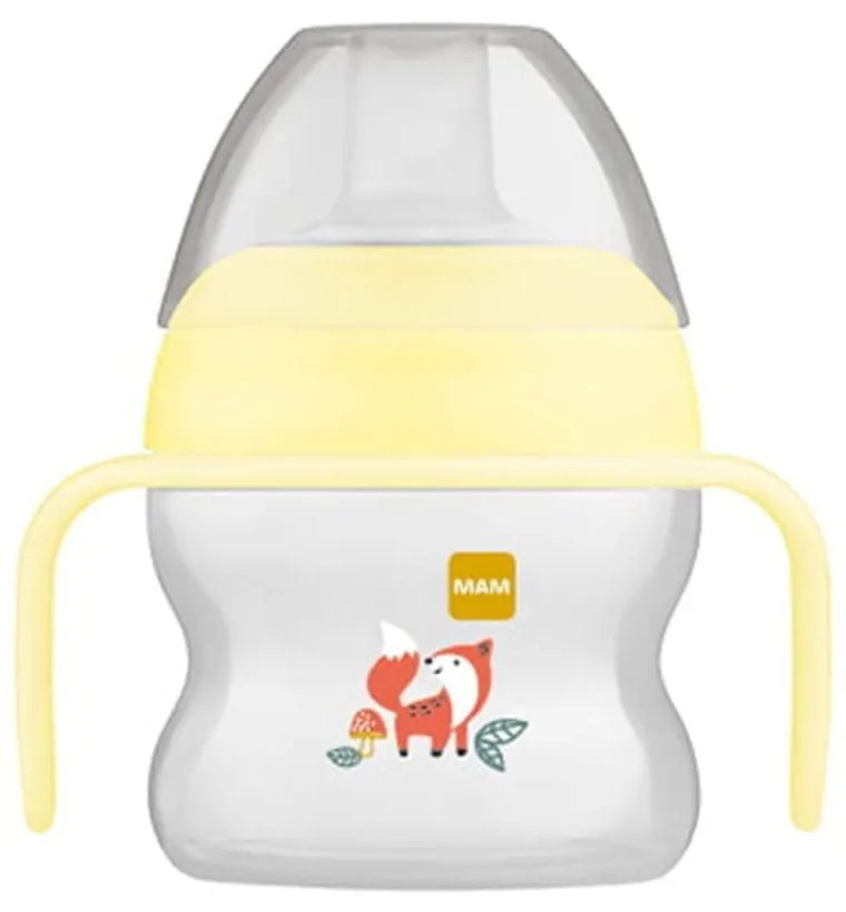 Ποτηράκι Με Χερούλια Starter Cup 462U 150ml 4+ Μηνών Yellow Mam 150ml Σιλικόνη,Πλαστικό